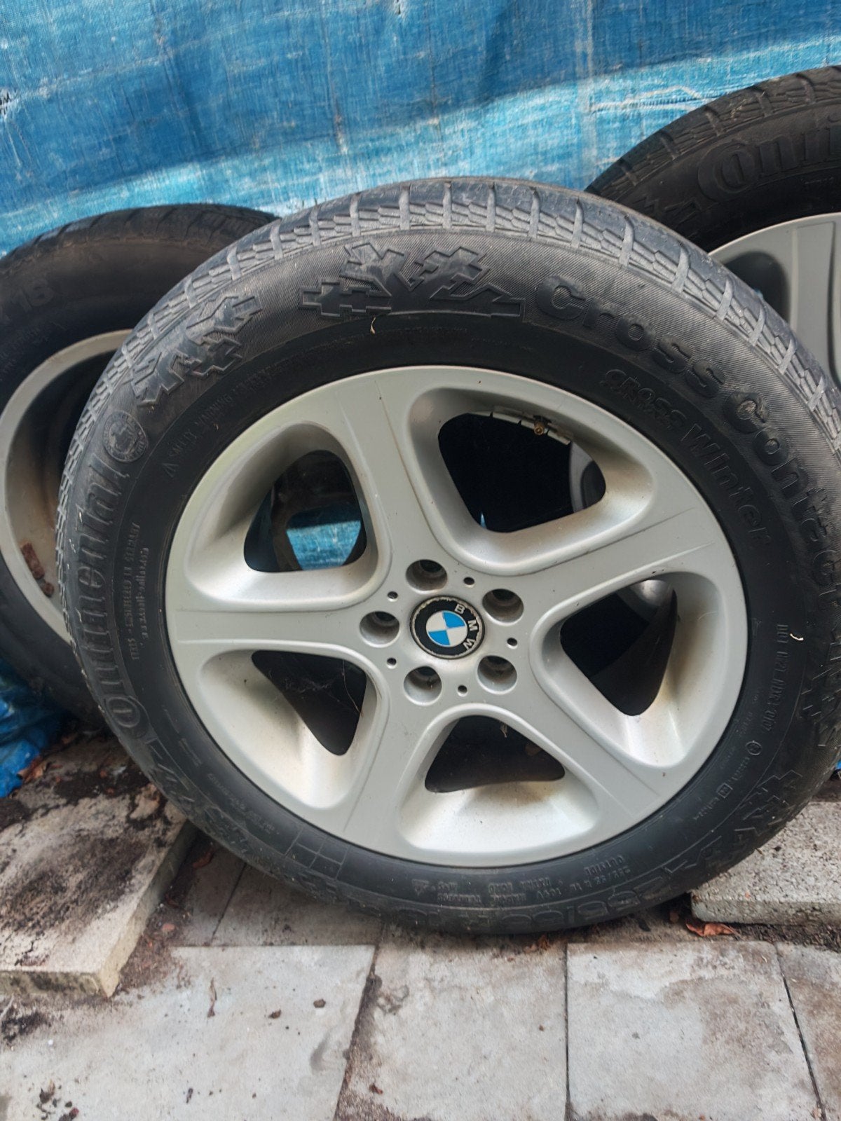 Originele 18 inch BMW X5 E70 velgen + Continental winterband, Auto-onderdelen, Banden en Velgen, Ophalen, Gebruikt, 255 mm, Banden en Velgen