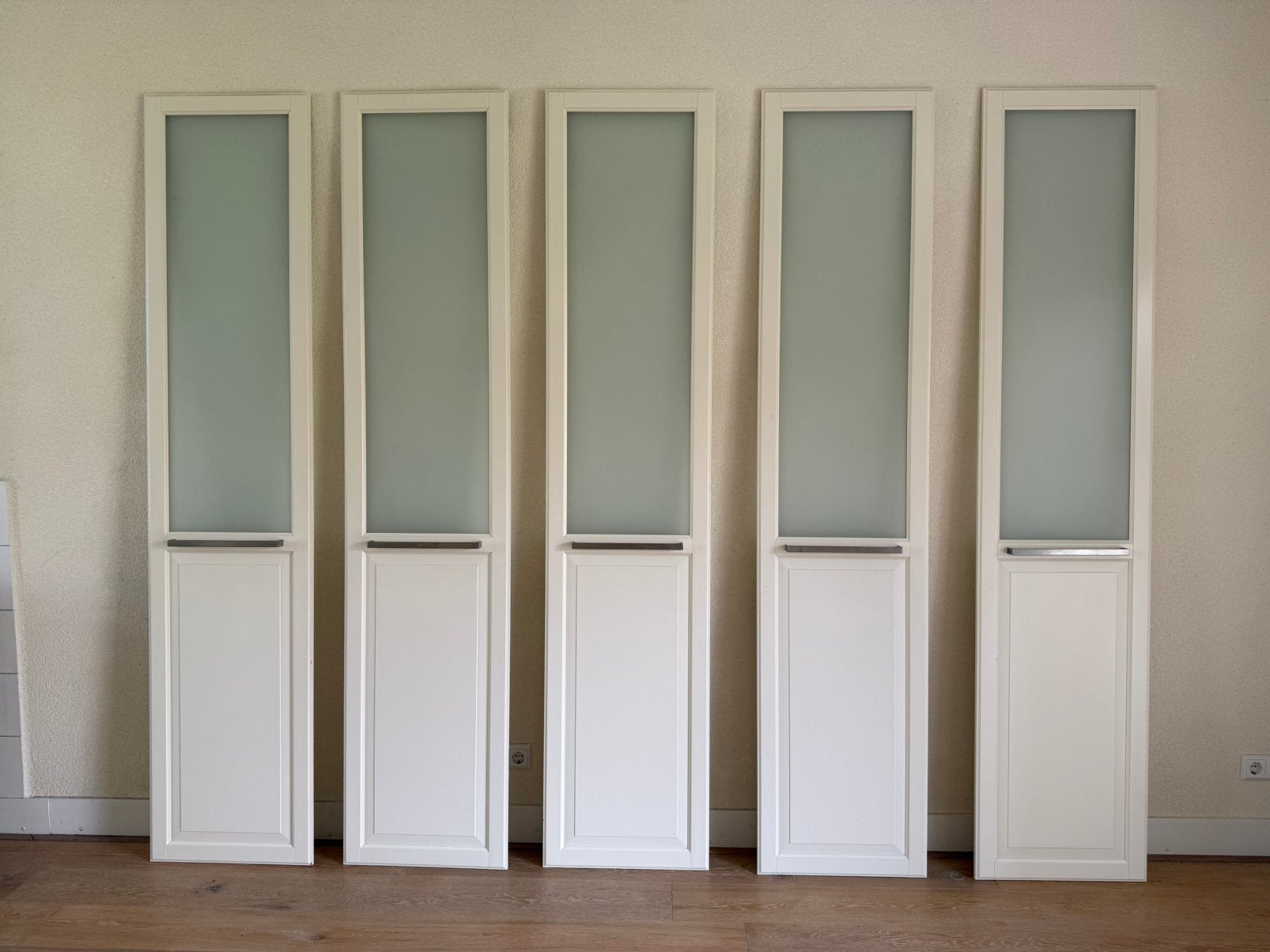 5 Ikea pax kast deuren, wit met matglas, 50x229 cm, Ophalen, 200 cm of meer, 50 tot 100 cm, Zo goed als nieuw