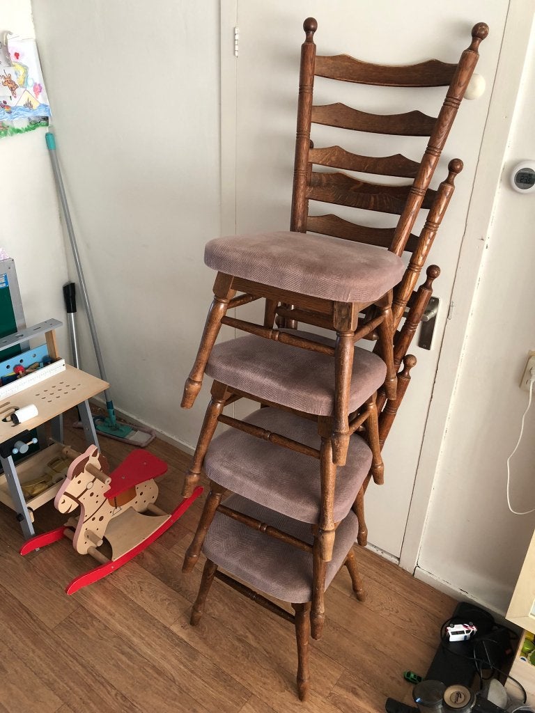 4 antieke knopstoelen om op te knappen, Antiek en Kunst, Ophalen