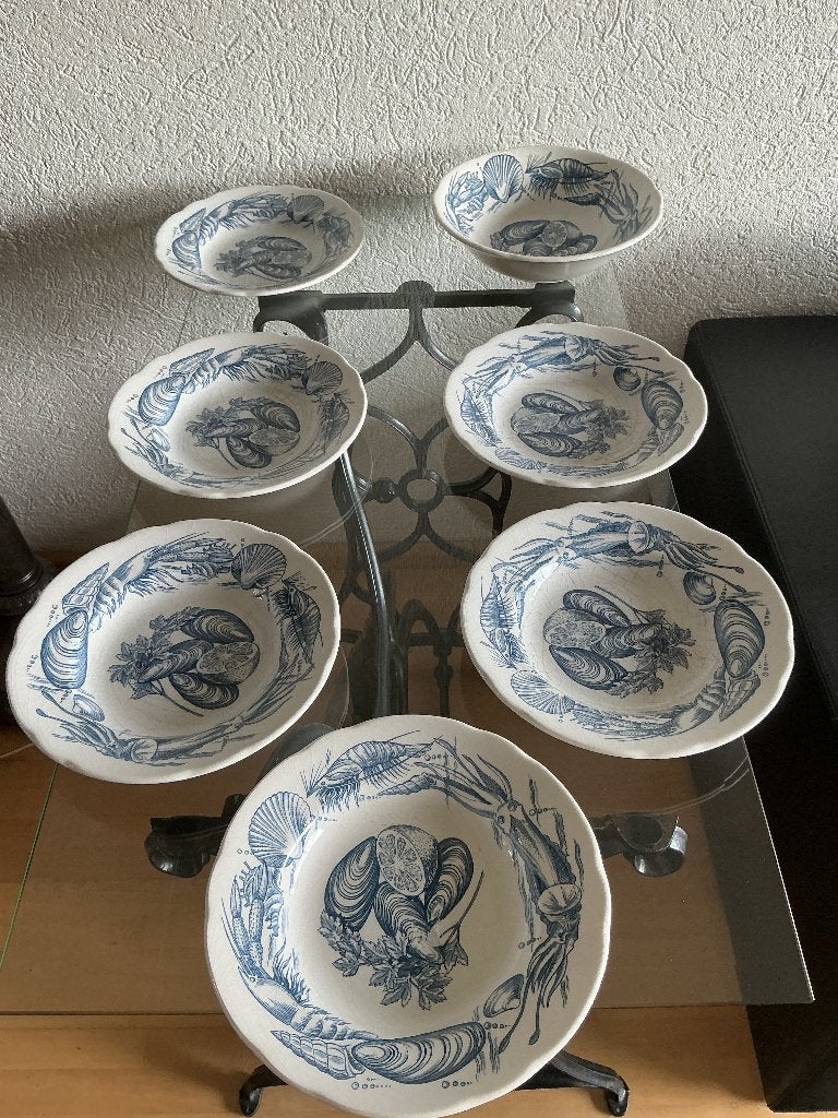 Engels mosselservies, Gebruikt, Overige merken, Klassiek, Ophalen of Verzenden
