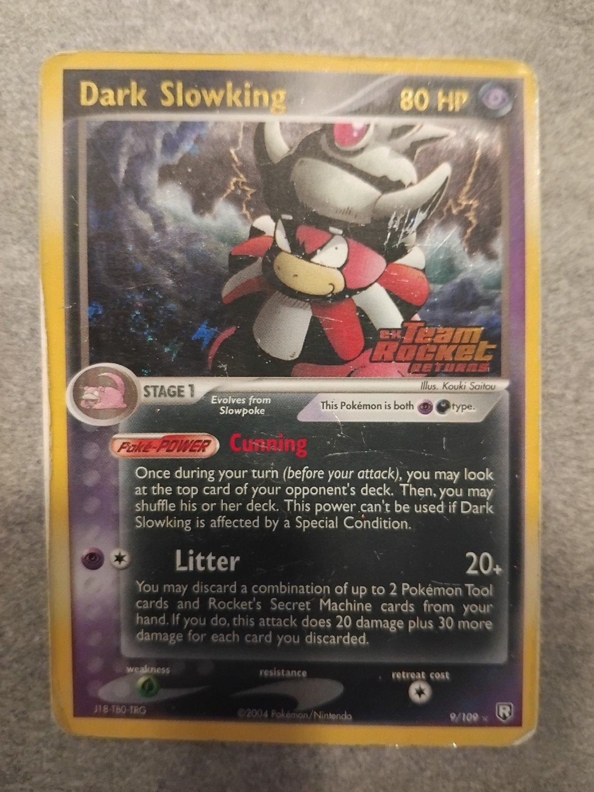 Dark Slowking Pokémon Kaart - stamped - Team Rocket Returns, Ophalen of Verzenden, Gebruikt, Losse kaart