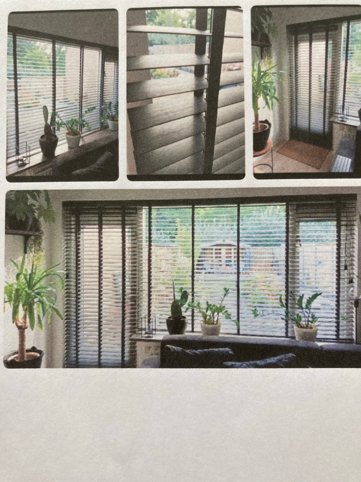 Zwarte houten Luxaflex voor raam en achterdeur, Ophalen, Jaloezie, Zwart, Hout