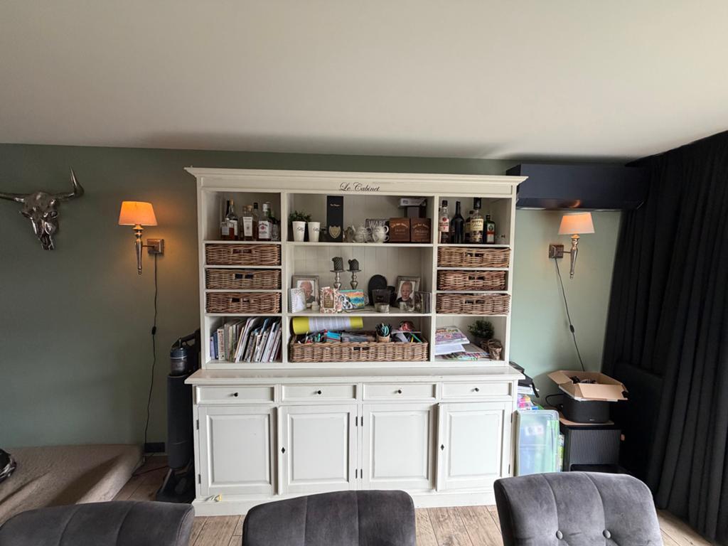 Buffetkast Riviera Maison stijl met rieten manden, Gebruikt, 100 tot 150 cm, Ophalen of Verzenden, Met lade(s)