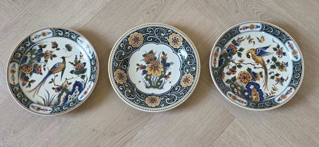 Set van 3 gave wandborden - Koninklijke Tichelaar Makkum, Huis en Inrichting, Ophalen of Verzenden