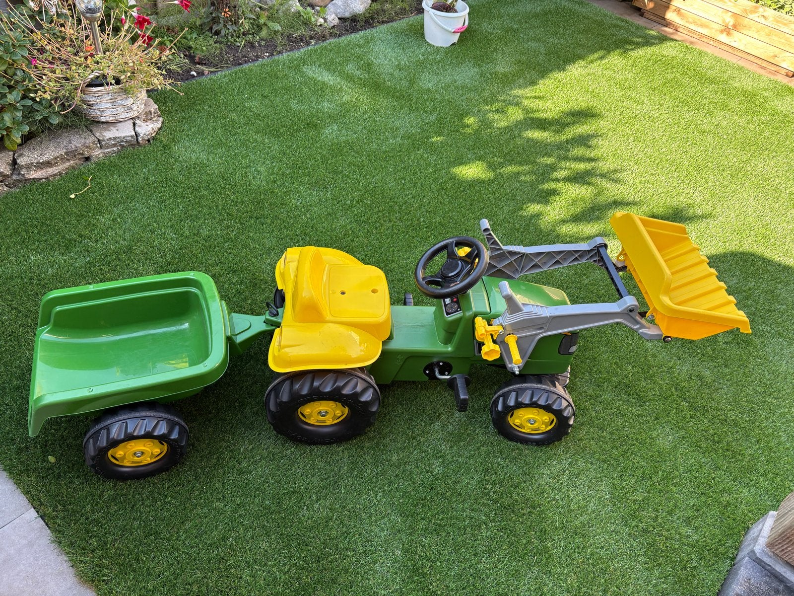 rolly toys john deere traptractor met voorlader en aanhanger, Ophalen, Zo goed als nieuw