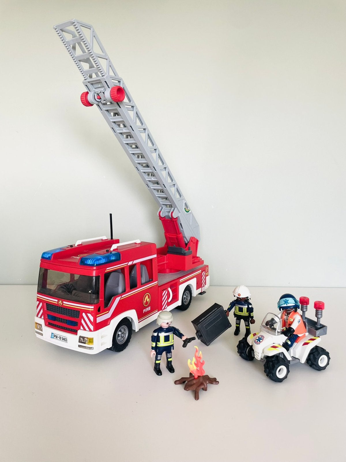 Playmobil | Set Ambulance Quad 71091 + Brandweerwagen 9463, Ophalen of Verzenden, Zo goed als nieuw, Voertuig