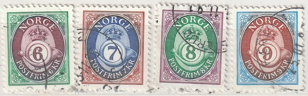 Noorwegen Michel nr. 1078-1081 y Gebruikt, Postzegels en Munten, Postzegels | Europa | Scandinavië, Gestempeld, Noorwegen, Verzenden
