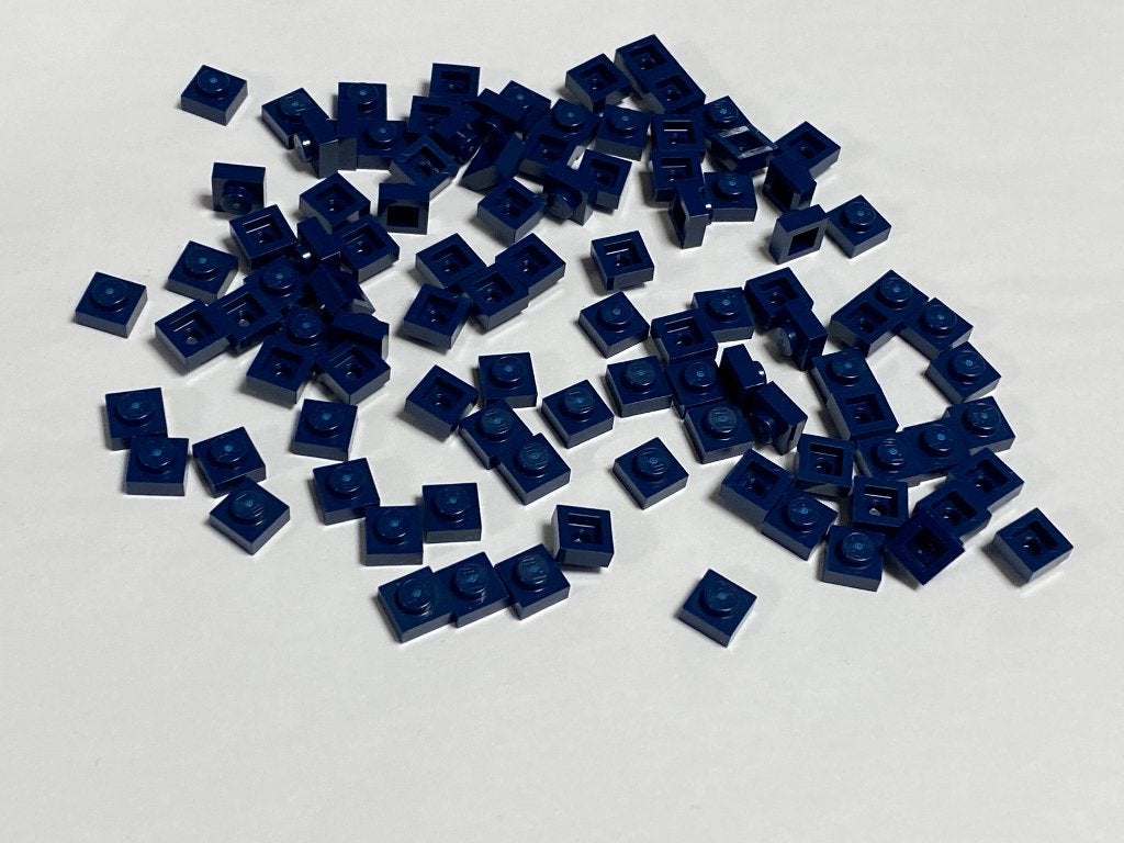 Partij 100x 1x1 Lego plaatjes in diverse donkere kleuren, Overige thema's, Lego, Nieuw, Ophalen of Verzenden