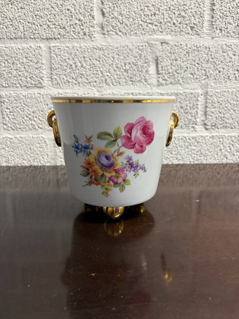 Freiberger Porzellan sierpot - Bloemen  & Goud, Ophalen of Verzenden