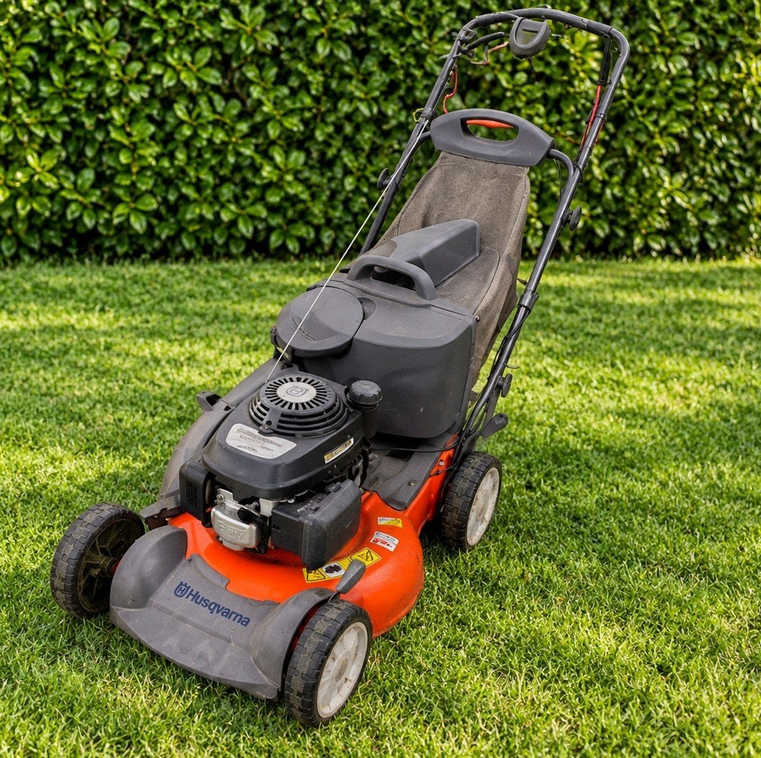 Benzine grasmaaier Husqvarna R152 SV Honda gcv, Ophalen, Cirkelmaaier, Gebruikt, Husqvarna