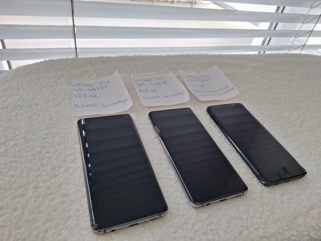 Partij Samsung Galaxy 2x S10 1x S9, Telecommunicatie, Mobiele telefoons | Samsung, Gebruikt, Zwart, Ophalen
