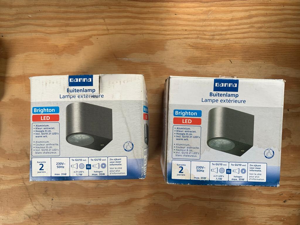 GAMMA Buitenlamp Brighton LED 2x Antraciet, Huis en Inrichting, Lampen | Overige, Ophalen of Verzenden, Nieuw