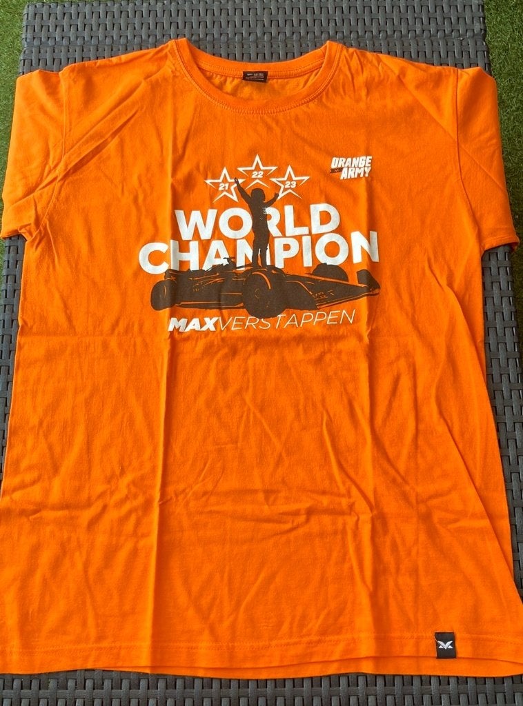 TE KOOP: MAX VERSTAPPEN ORANGE ARMY TSHIRT, Ophalen, Nieuw, Maat 52/54 (L), Oranje