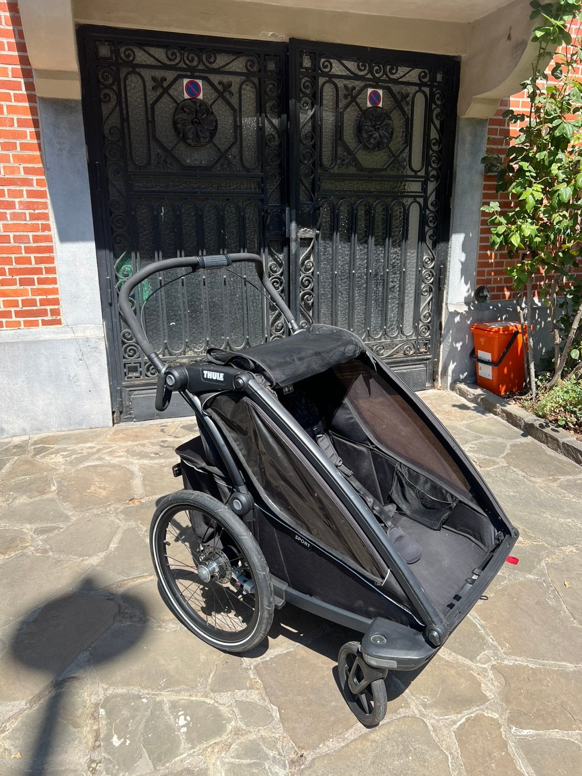 Thule Chariot Sport 2 Double Multisport Fietskar Night Black, Ophalen, Vering, Zo goed als nieuw, Kinderkar