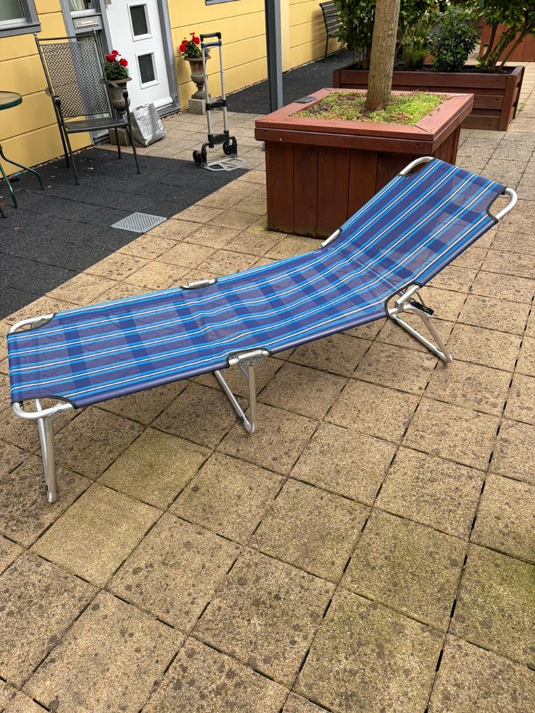 Hoog Legbed te koop!, Tuin en Terras, Ligbedden, Gebruikt, Aluminium, Inklapbaar, Verstelbaar, Ophalen