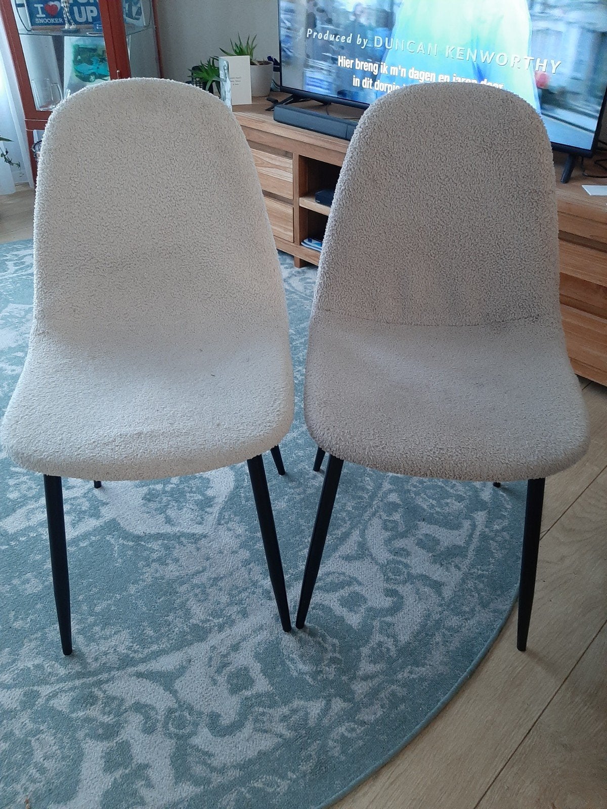 Twee comfortabele teddy stoelen - crème/wit, Ophalen, Modern, Comfortabel, Twee, Wit