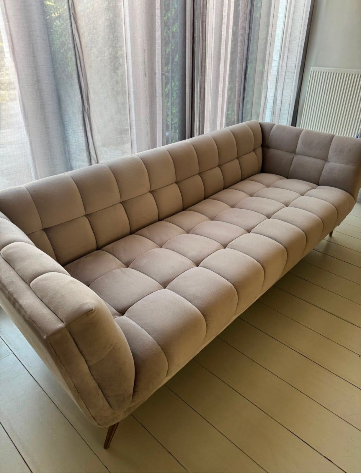 2x richmond 3 zits bank Huxley velvet, Ophalen, Zo goed als nieuw, 75 tot 100 cm, Stof
