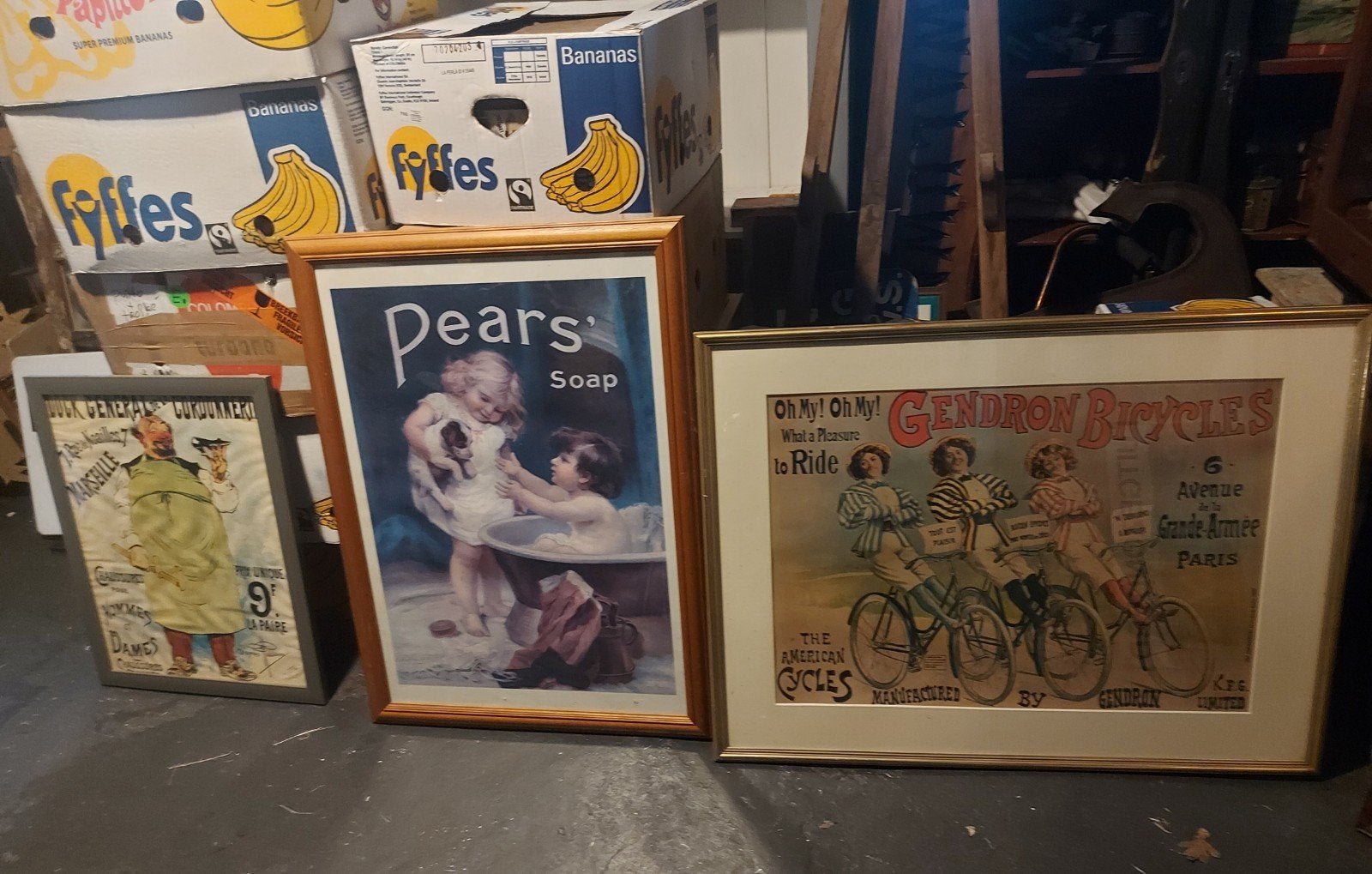 Vintage reclame ingelijst achter glas, Ophalen, Overige typen