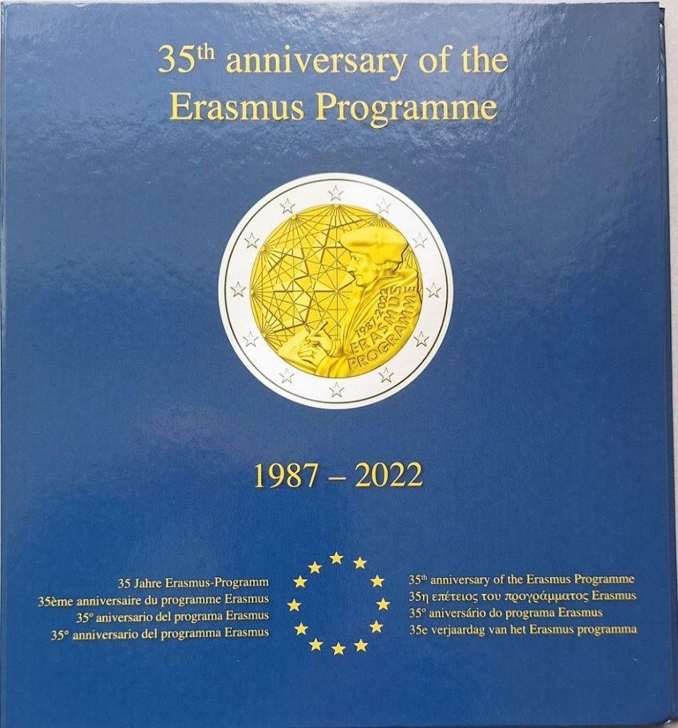 Collectie 2 euromunten 2022 - 35 jr Erasmus - PRESSO album, Postzegels en Munten, Munten | Europa | Euromunten, Verzenden, Overige landen