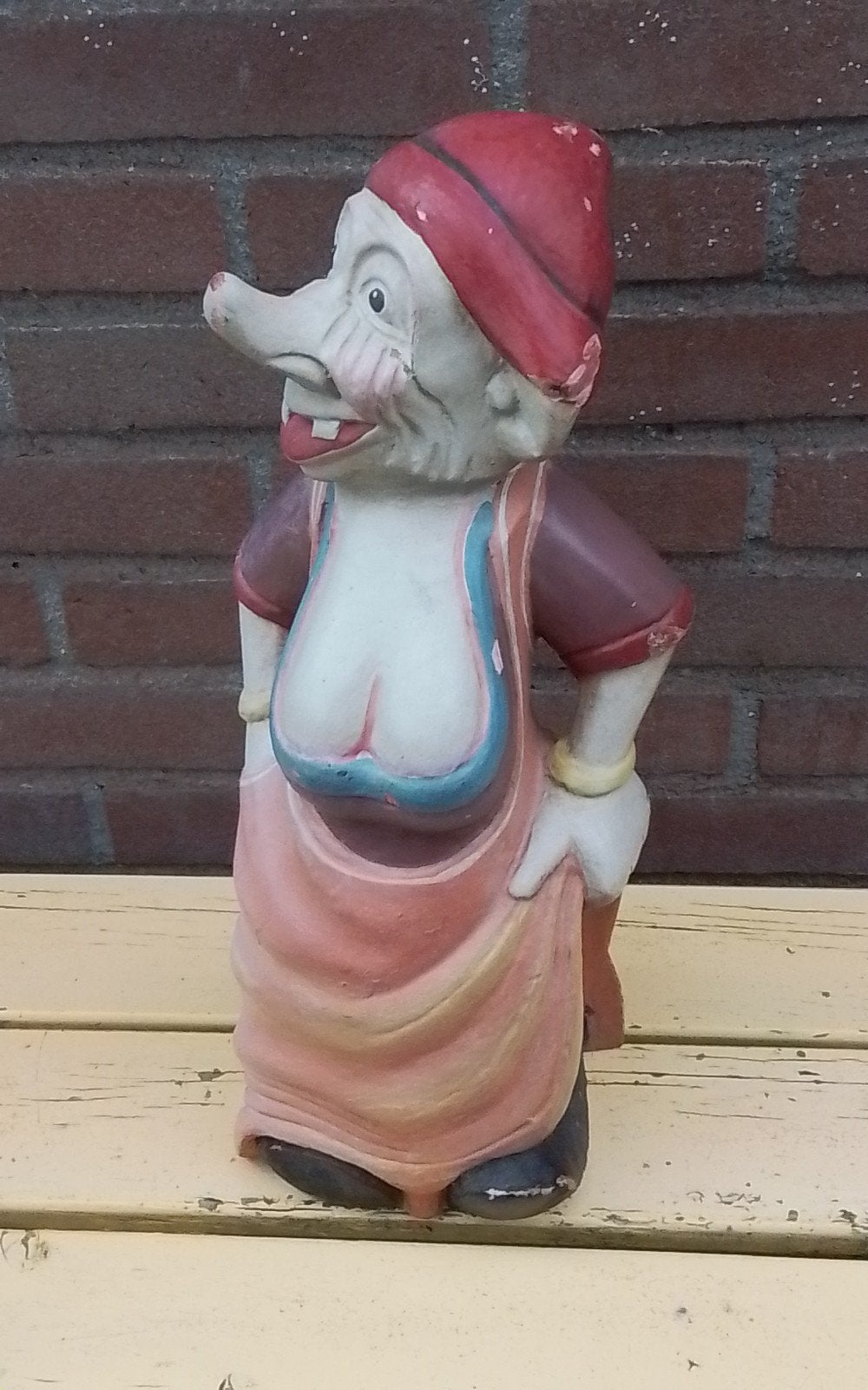 💐HOUTEN BEELD NOORSE TROL, Ophalen of Verzenden, Gebruikt, Dier