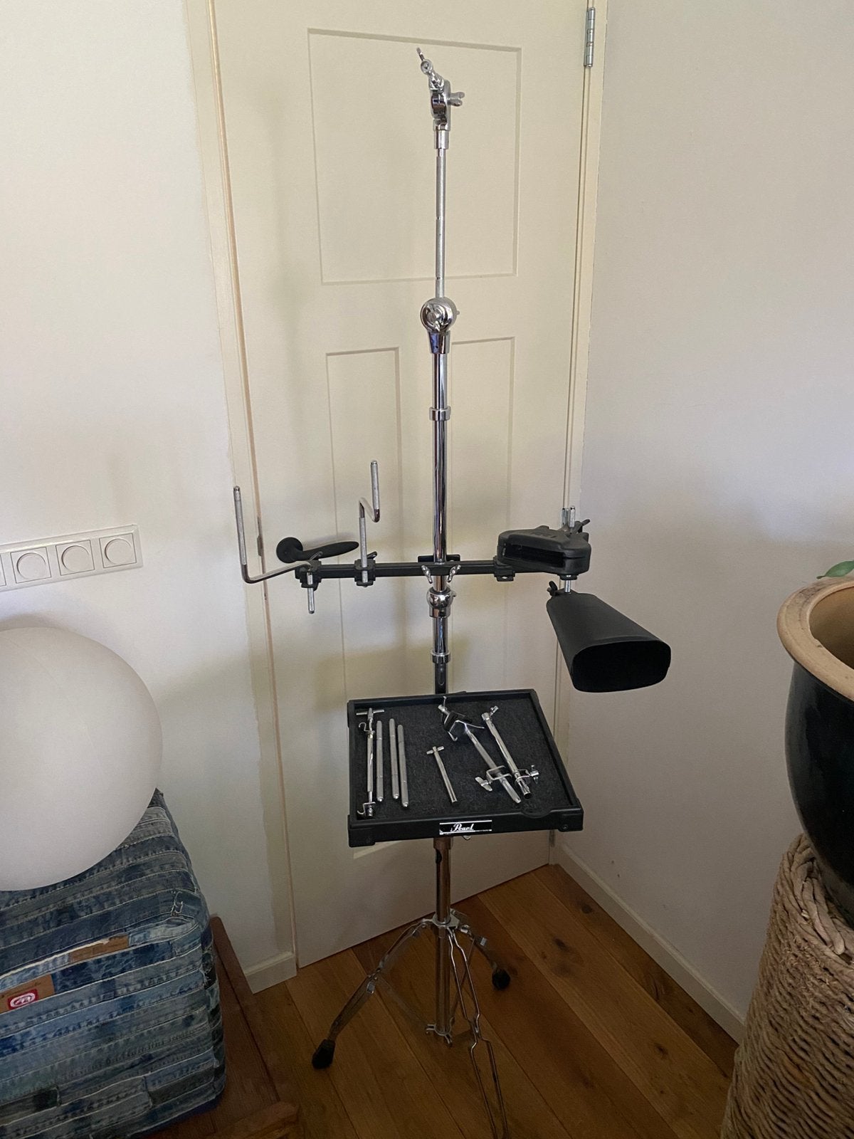 Meinl Percussie standaard incl. tafel, koebel, blok, Ophalen, Zo goed als nieuw