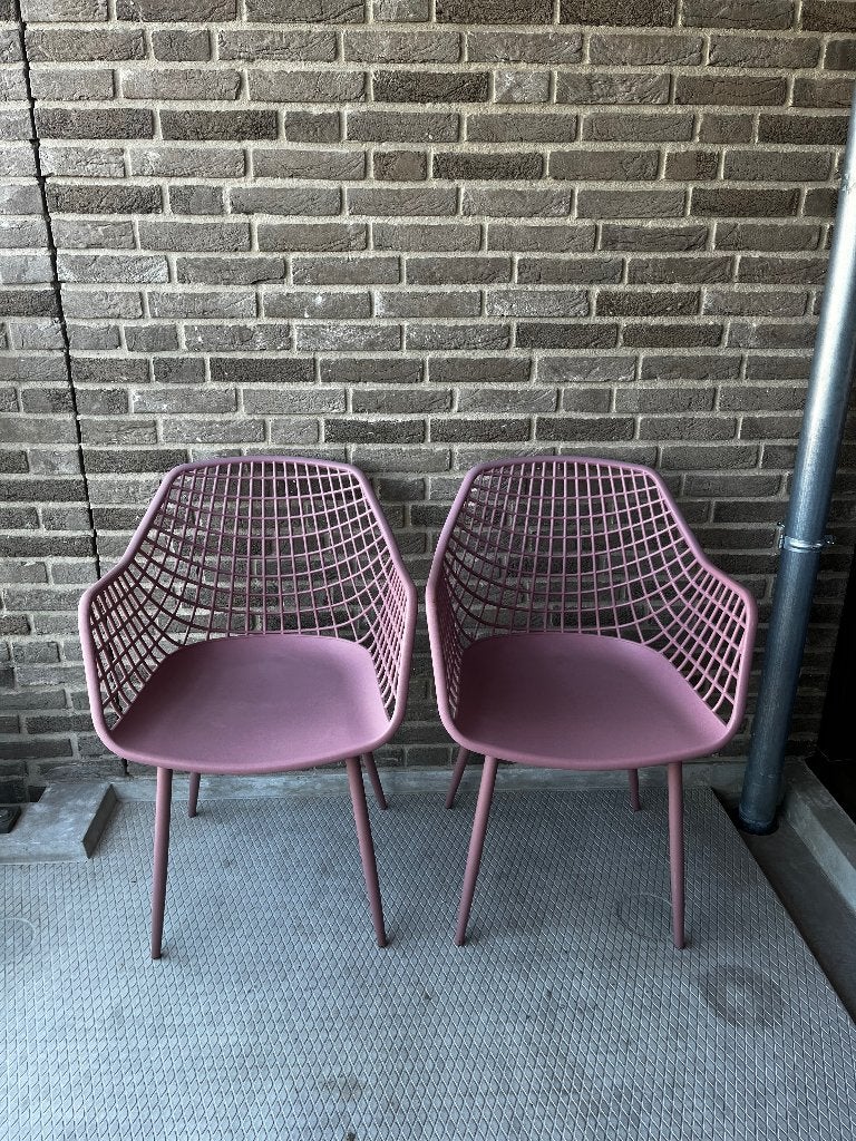 Webbing kuipstoel roze kwantum 2 stuks, Ophalen, Zo goed als nieuw, Kunststof