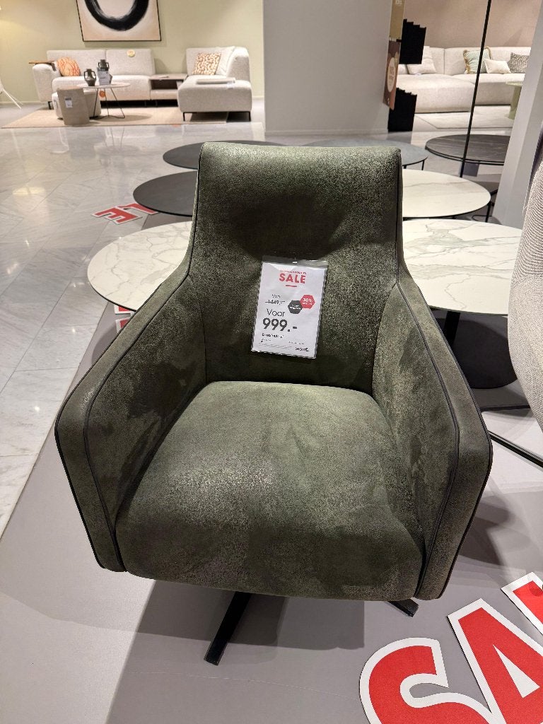 Montel Bliss draaifauteuil laag, Ophalen, Nieuw, 75 tot 100 cm, Stof