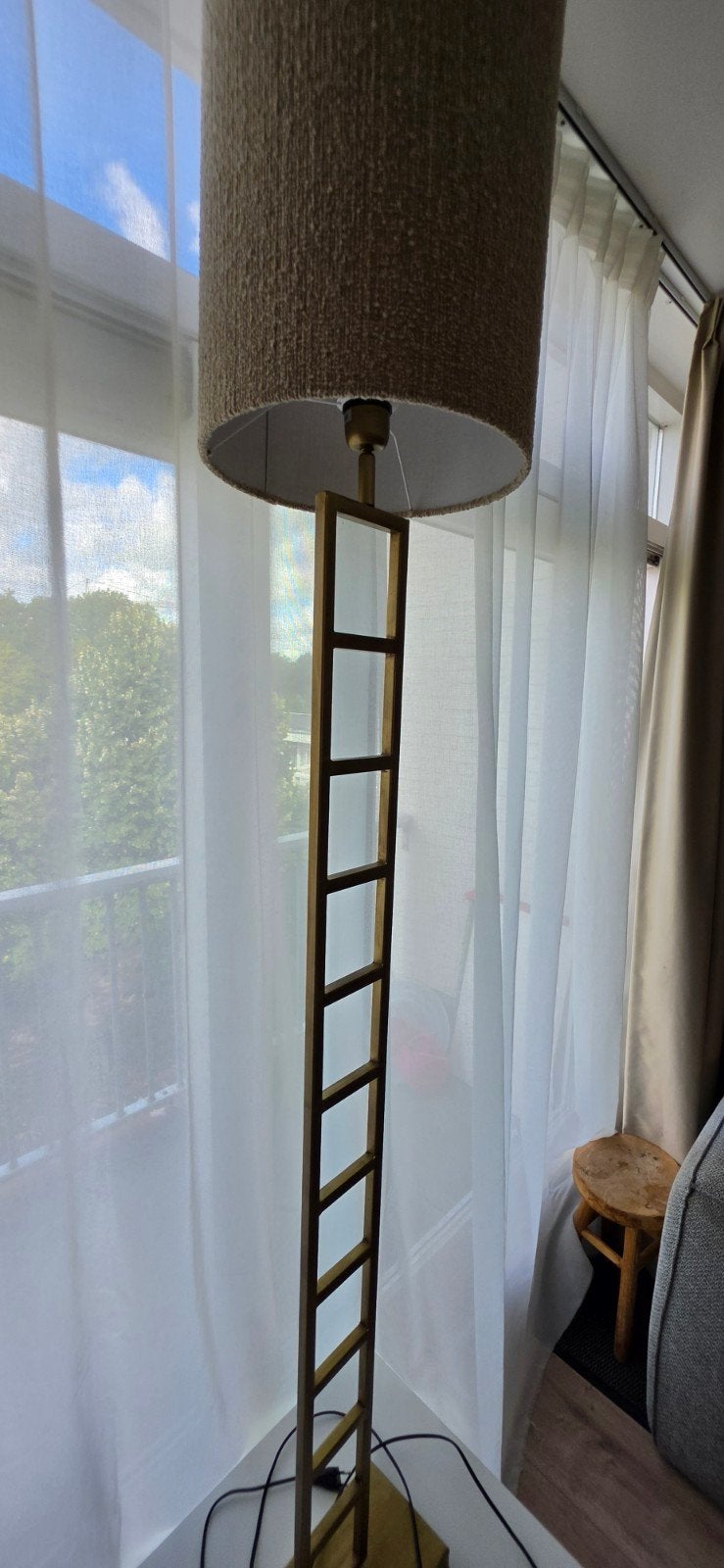 vloerlamp loods 5, Huis en Inrichting, Lampen | Vloerlampen, Ophalen, E27 (groot), Zo goed als nieuw, Metaal