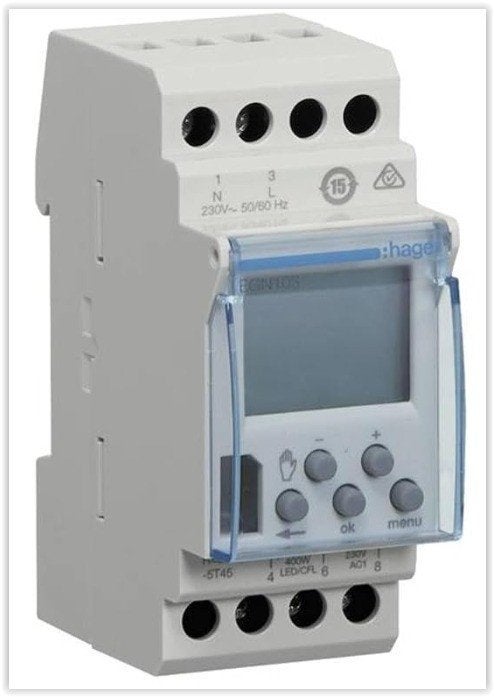 Hager EGN103 DIN-rail timer digitaal [Energieklasse B], Ophalen, Nieuw, Hager, Overige typen
