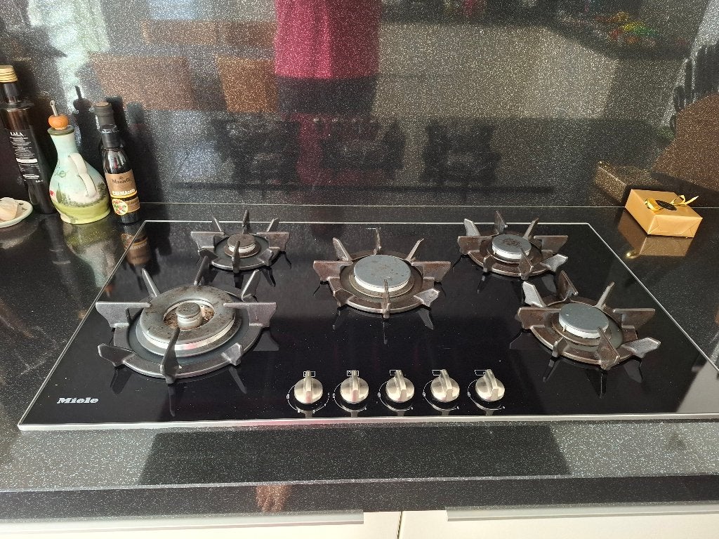 Gaskookplaat MIELE KM391G op glas, Ophalen, Gebruikt, Inbouw, Gas