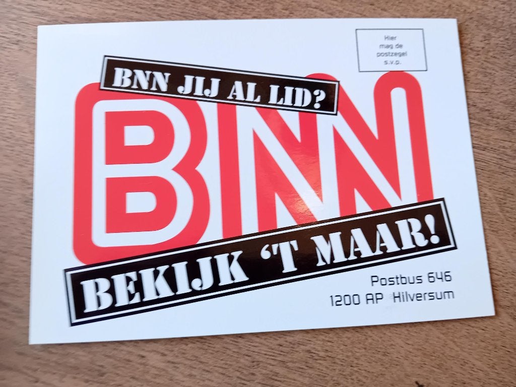 BNN lidmaatschapskaart - Bart de Graaff, Ophalen of Verzenden, Voor 1920, Ongelopen, Overige thema's