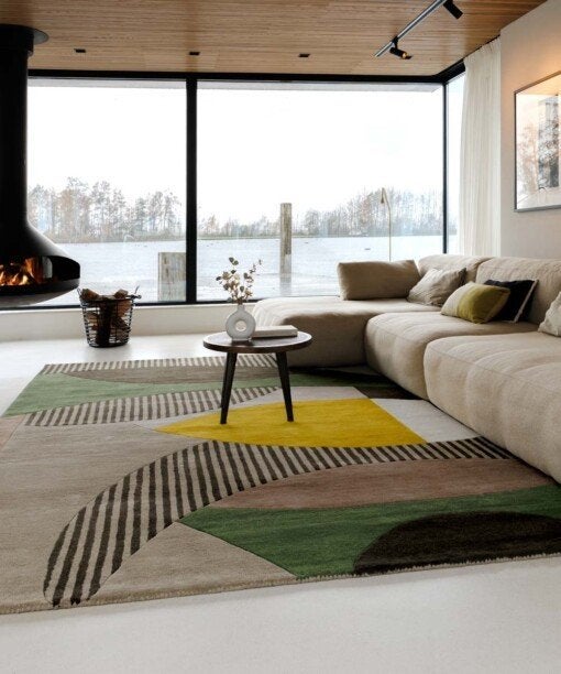 Retro vloerkleed –  groen 300x400 nieuw, Ophalen of Verzenden, 200 cm of meer, Rechthoekig, Groen