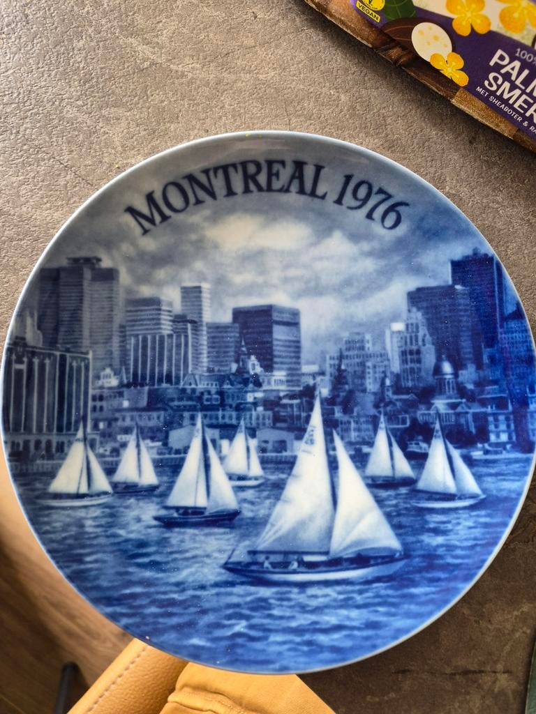 Porseleinen bordje Olympiade Montreal 1976, Ophalen of Verzenden