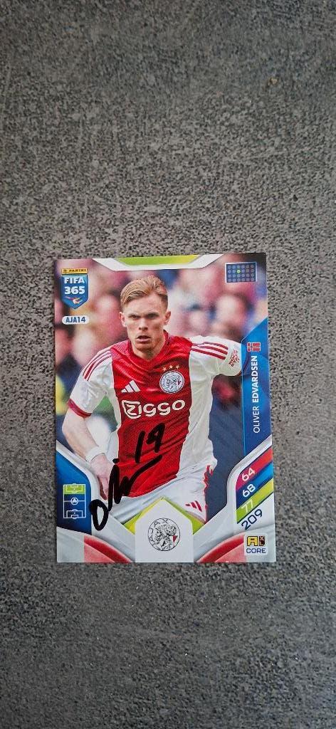Panini trading card met handtekening Oliver Edvardsen # Ajax, Ophalen of Verzenden, Nieuw, Ajax, Spelerskaart