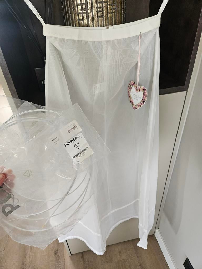 Nieuw poirier onderrok petticoat ivory mt s 2 hoepels, Ophalen of Verzenden