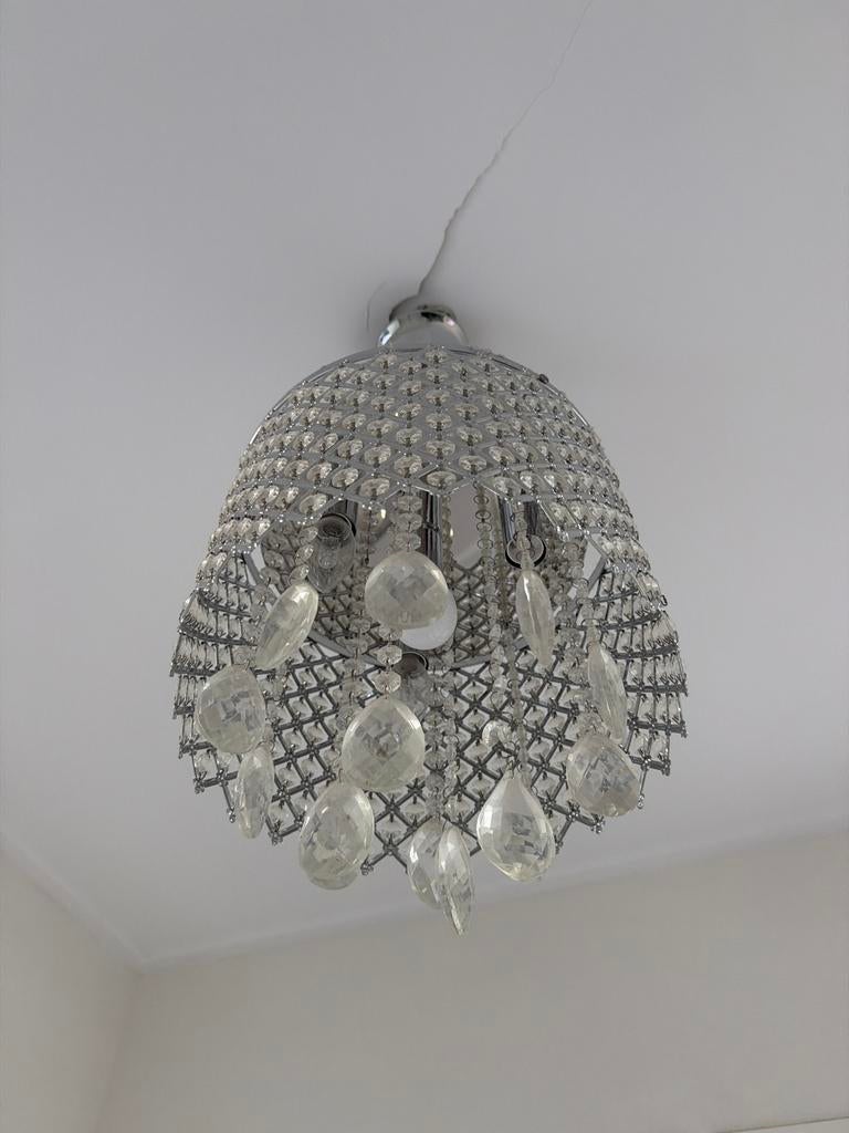 Set van 2 plafondlampen met spiegelende binnenkant, Ophalen of Verzenden, Zo goed als nieuw, Glas, Klassiek