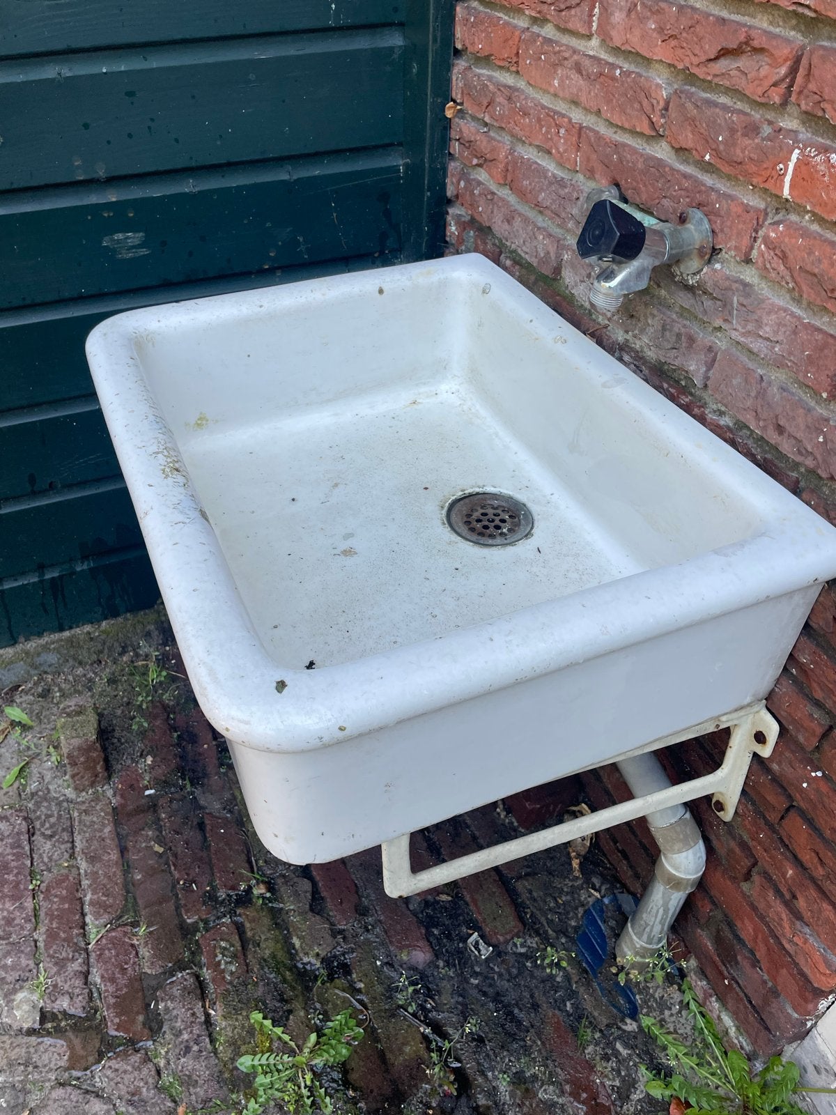 Vintage wasbak voor buiten of bijkeuken, Ophalen, Gebruikt, Wastafel