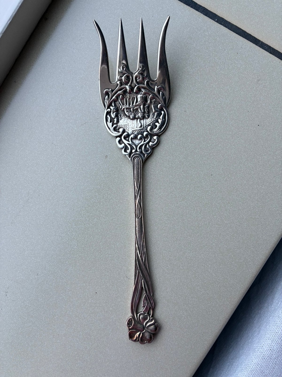 Jugendstil serveer vork, Antiek en Kunst, Ophalen of Verzenden