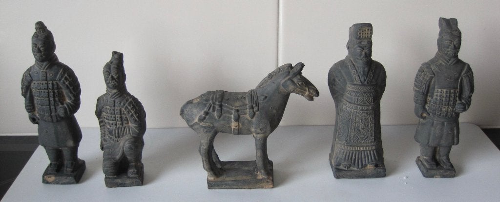 set met Terracotta leger figuren, Grijs, China, Pop, 10 cm