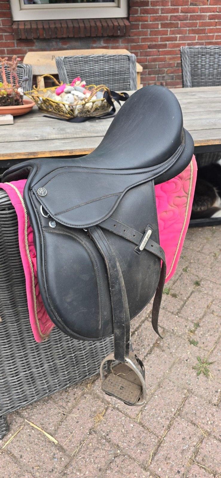 Ponyzadel Rider Pro 14 inch, Dieren en Toebehoren, Ophalen, Overige merken, Inclusief stijgbeugels, Zo goed als nieuw