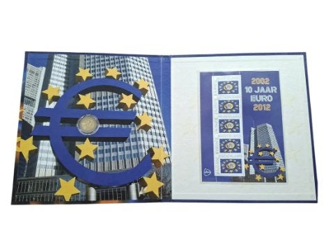 Nederland 2 Euro 2002-2012 herdenking 10 jaar Euro, Ophalen of Verzenden, Koningin Beatrix, Euro's, Setje