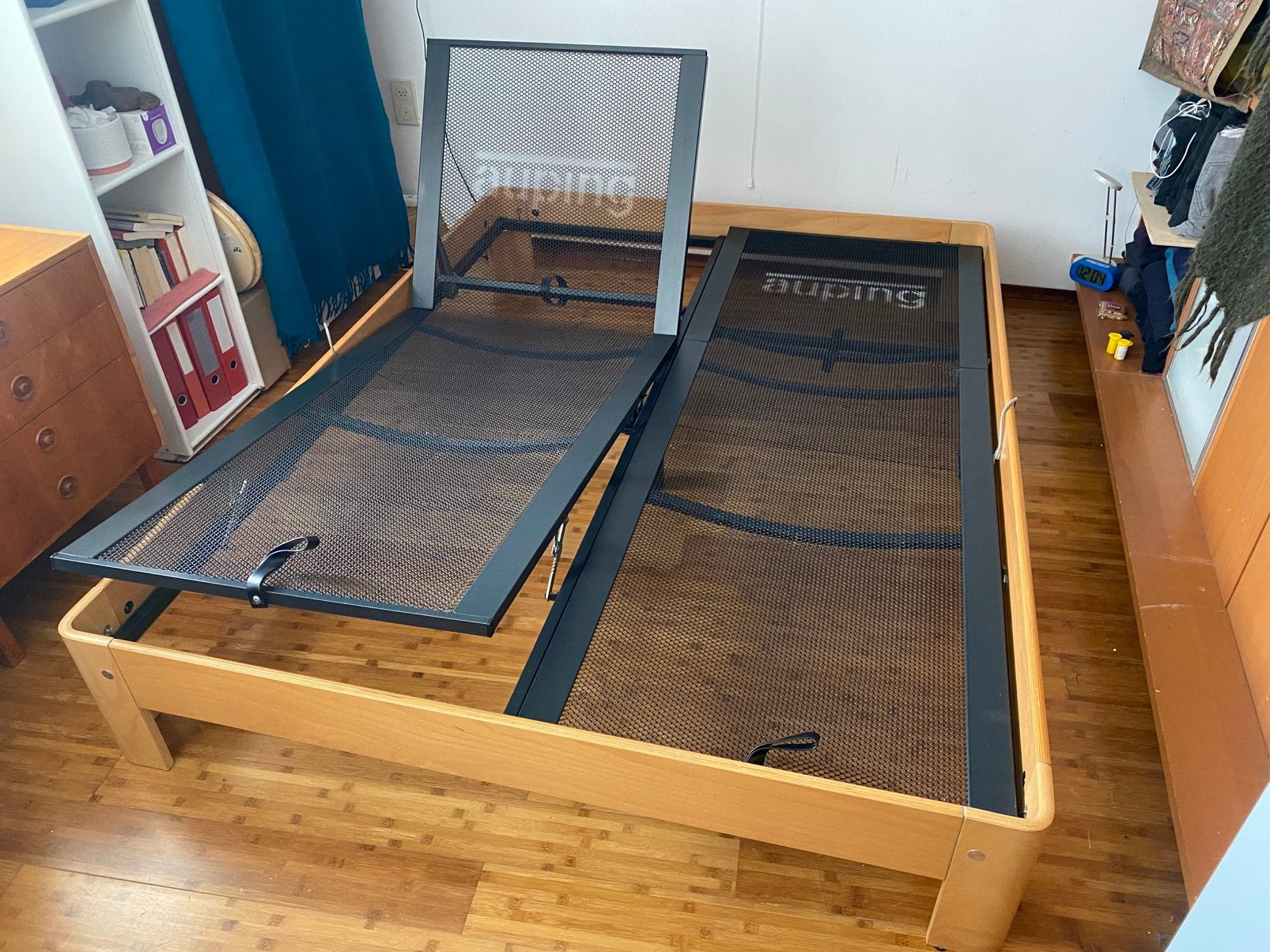 Auping Auronde 2 persoons bed houtkleur 160 x 200 cm, Huis en Inrichting, Slaapkamer | Bedden, Gebruikt, Tweepersoons, 160 cm