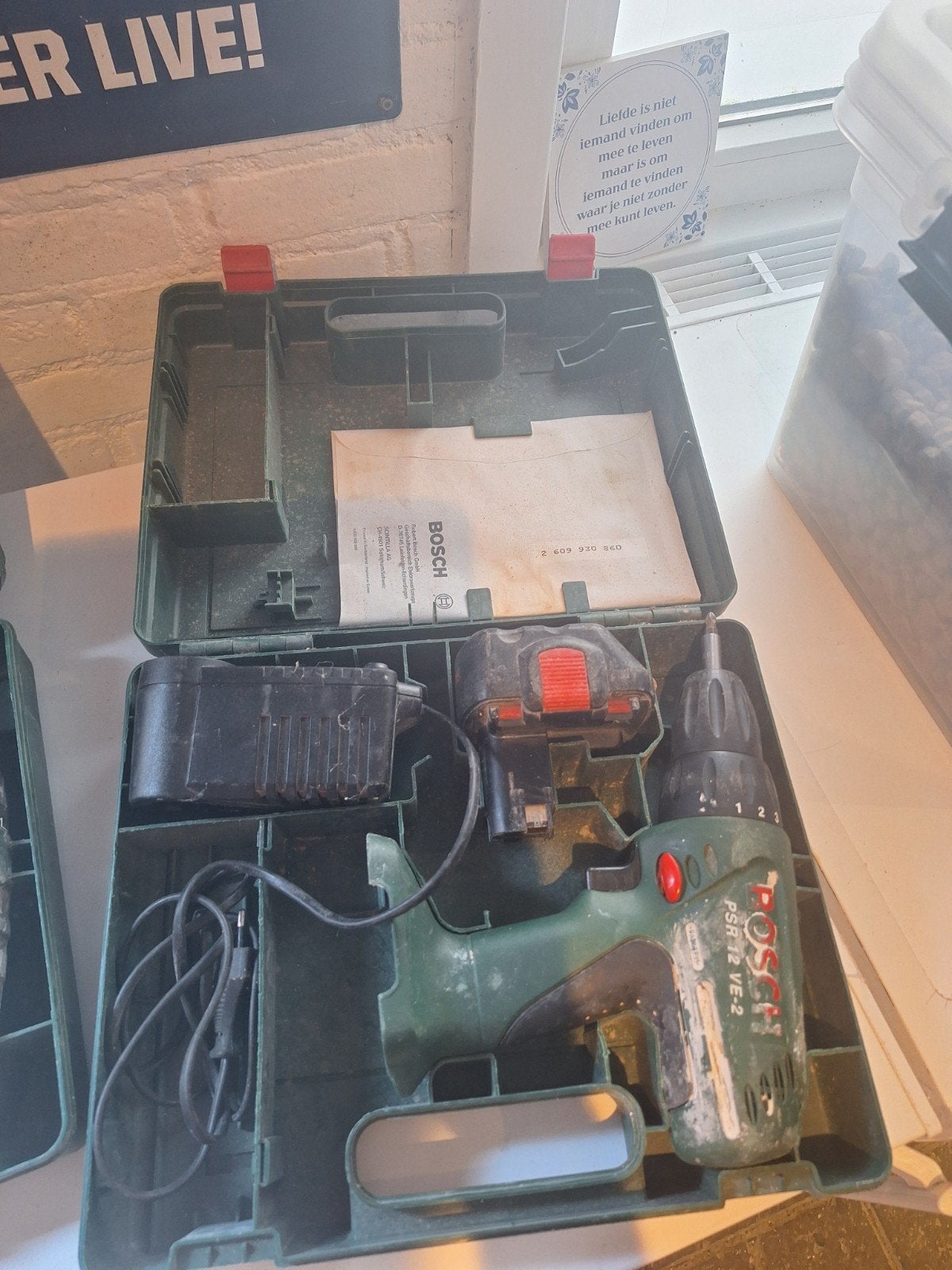 Bosch PSR 12 VE-2 Accuboormachine met Koffer, Doe-het-zelf en Verbouw, Gebruikt, Variabele snelheid, Ophalen of Verzenden, Boor- en Schroefmachine