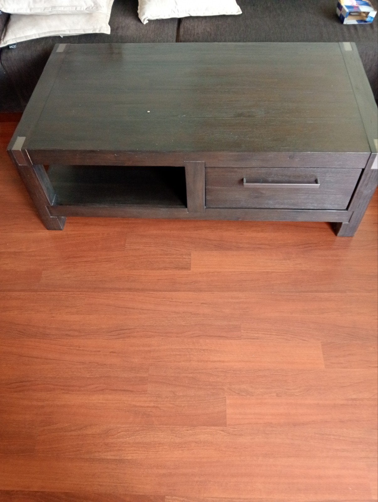 Salontafel met lade en opbergvak - Vandaag ophalen!, Gebruikt, Ophalen of Verzenden, Rechthoekig, Overige houtsoorten