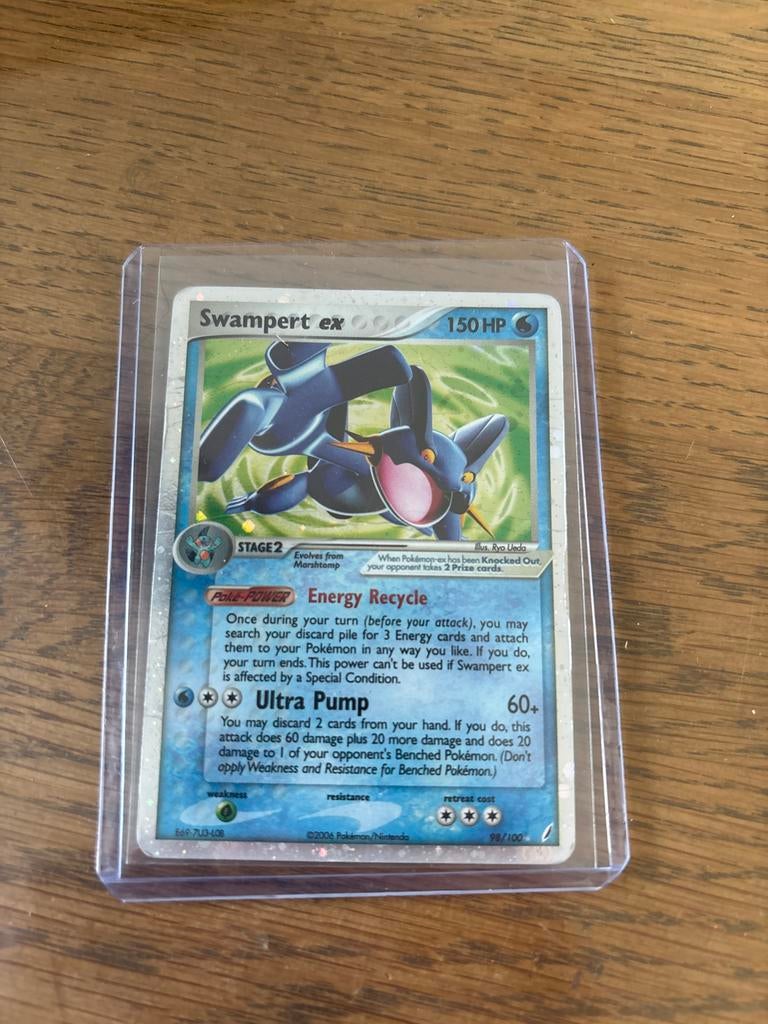 Swampert ex 98/100 Pokemon kaart - Goede staat, Ophalen of Verzenden, Gebruikt, Losse kaart, Foil