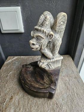 Prachtig Gothic Gargoyle de Paris beeldje met asbak, Antiek en Kunst, Ophalen of Verzenden