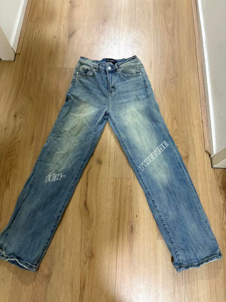 EEN-TWEETJE jeans maat S rechte pijpen, Ophalen of Verzenden, Zo goed als nieuw, Blauw, W28 - W29 (confectie 36)