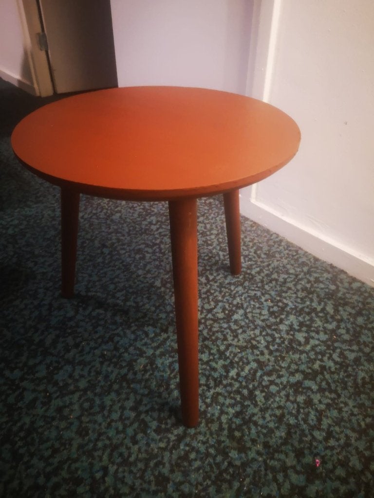 bijzet tafeltje, Minder dan 55 cm, Gebruikt, Rond, Hout