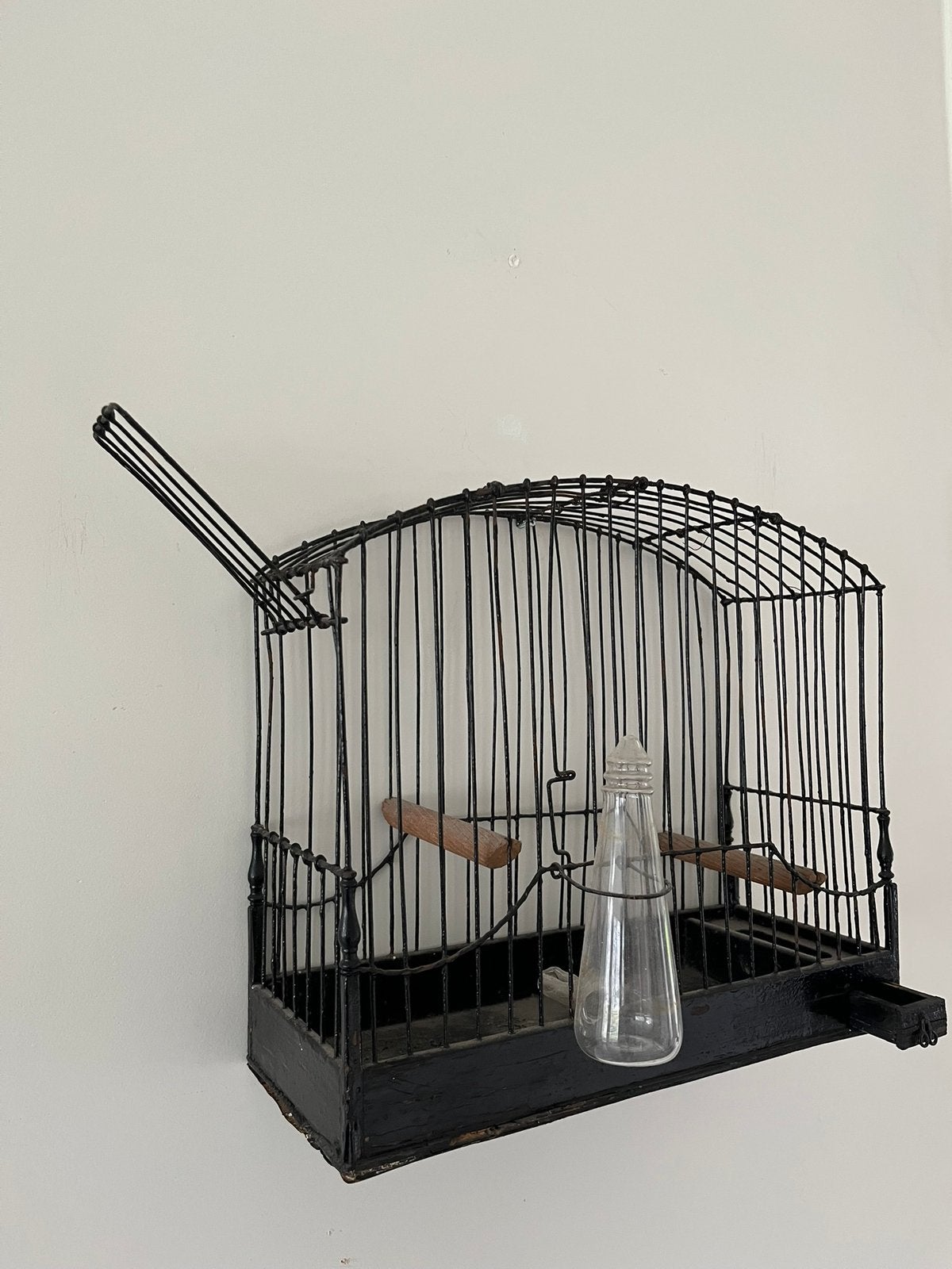 Oude vogelkooi, Ophalen, Gebruikt, Metaal, Vogelkooi