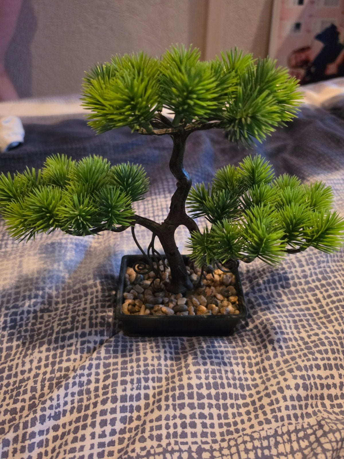 Kunst Bonsai Boompje - Groene Kunstplant in Bakje, Binnen, Groen, Onderhoudsvrij, Kunstplant